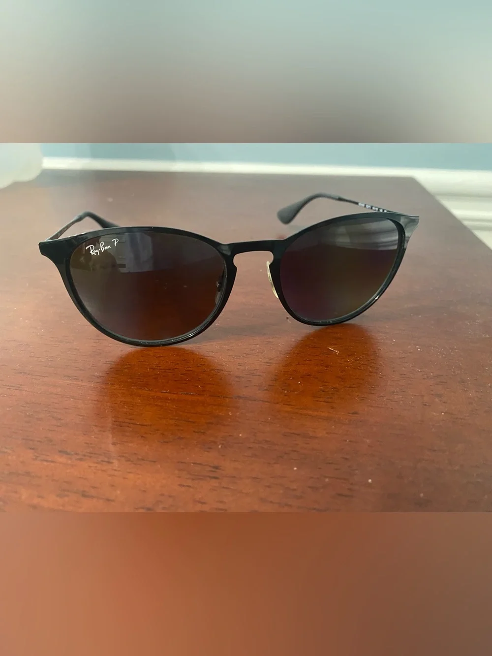 Ray-Ban Black Frame Polarized Sunglasses with Case